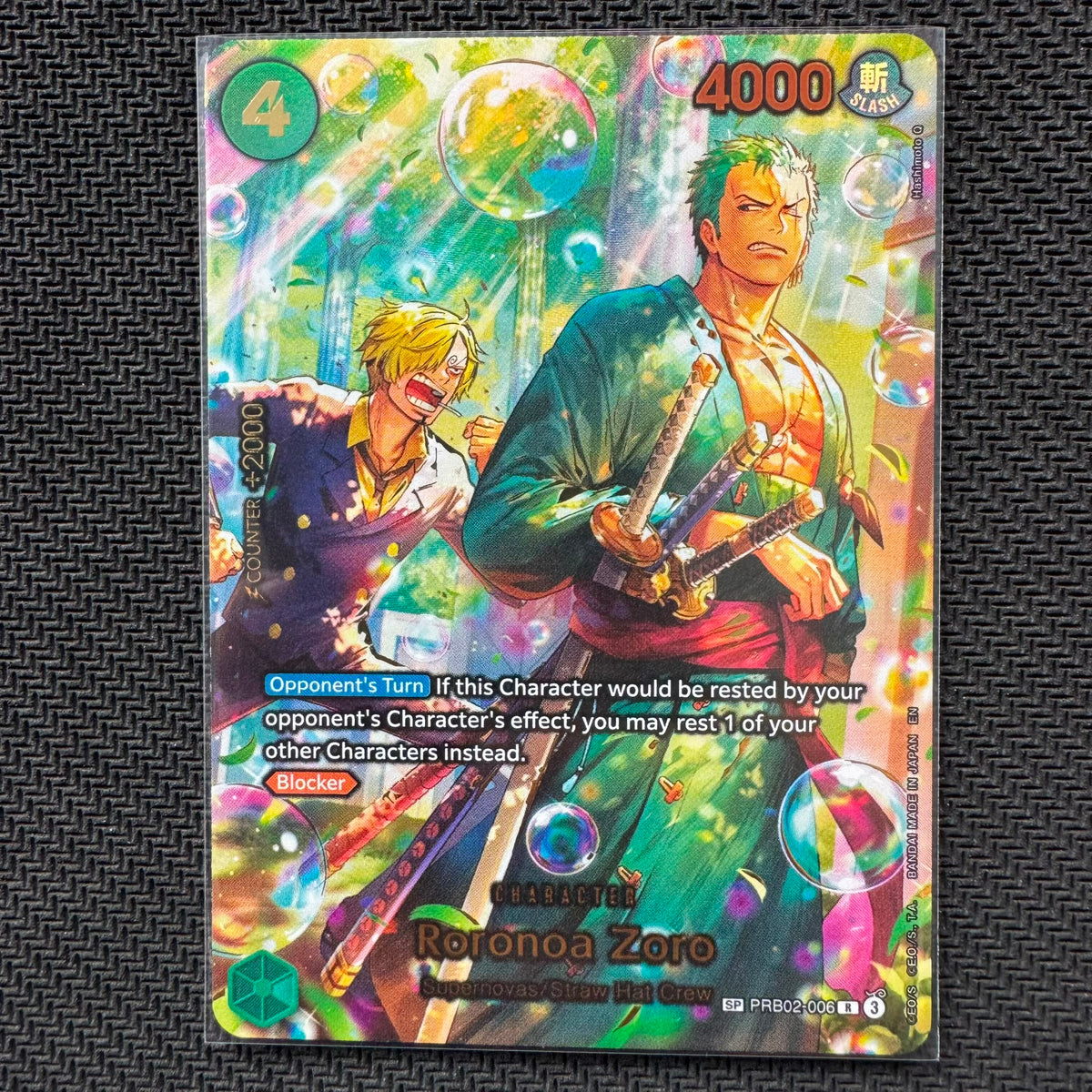 PRB02_006* RORONOA ZORO - ENGLISH *Egghead Crisis* One Piece TCG SP Special Rare AA
