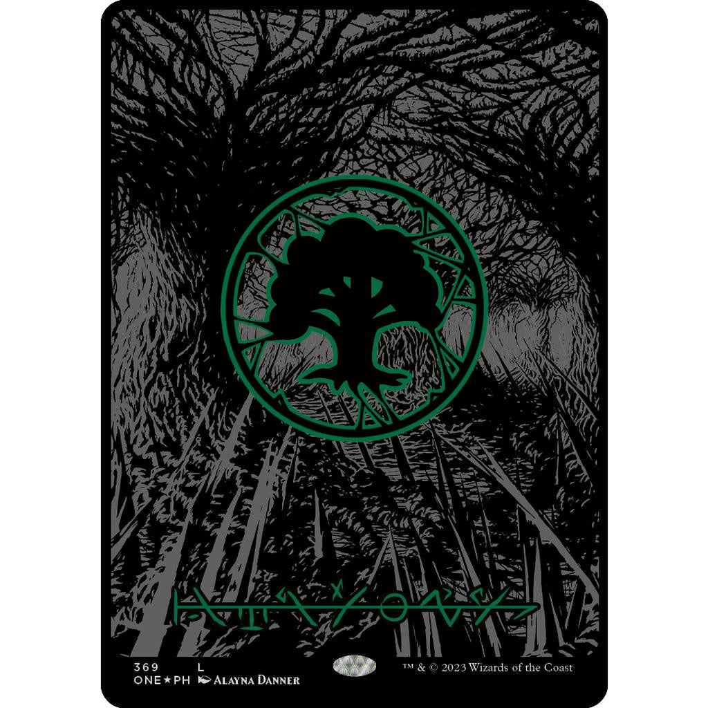 MTG OIL SLICK RAISED Basic Land Plains Island Swamp Mountain Forest Magic the Gathering: Phyrexia All Will be One