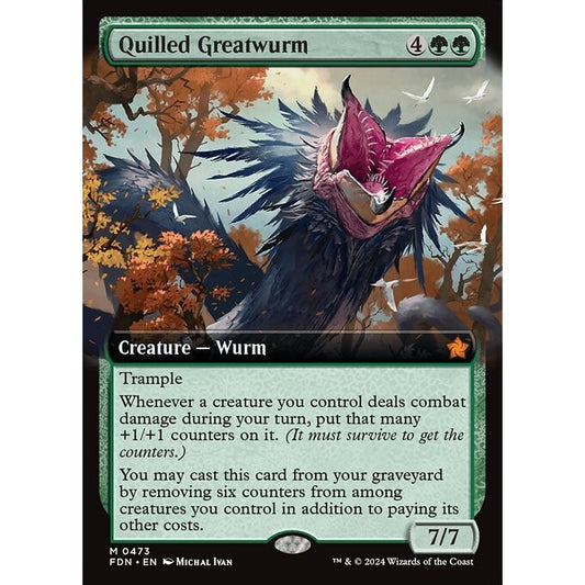 FDN_473 Quilled Greatwurm *Extended Art EA* MTG Magic: The Gathering: Foundations_Mythic