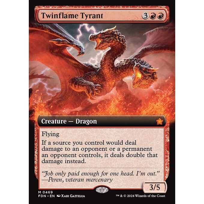 FDN_469 Twinflame Tyrant *Extended Art EA* MTG Magic: The Gathering: Foundations_Mythic