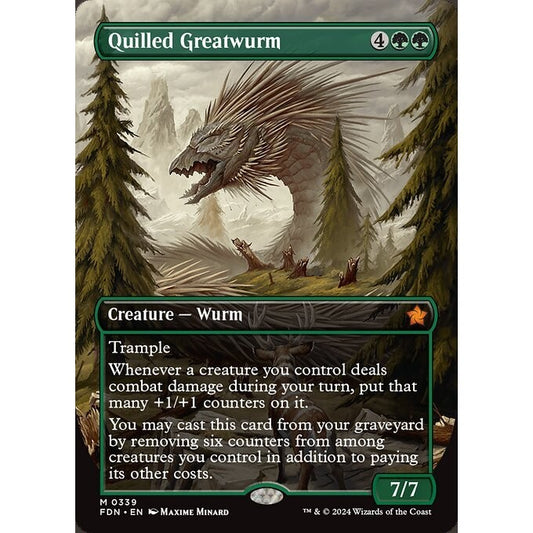 FDN_339 Quilled Greatwurm *Borderless BL* MTG Magic: The Gathering: Foundations_Mythic