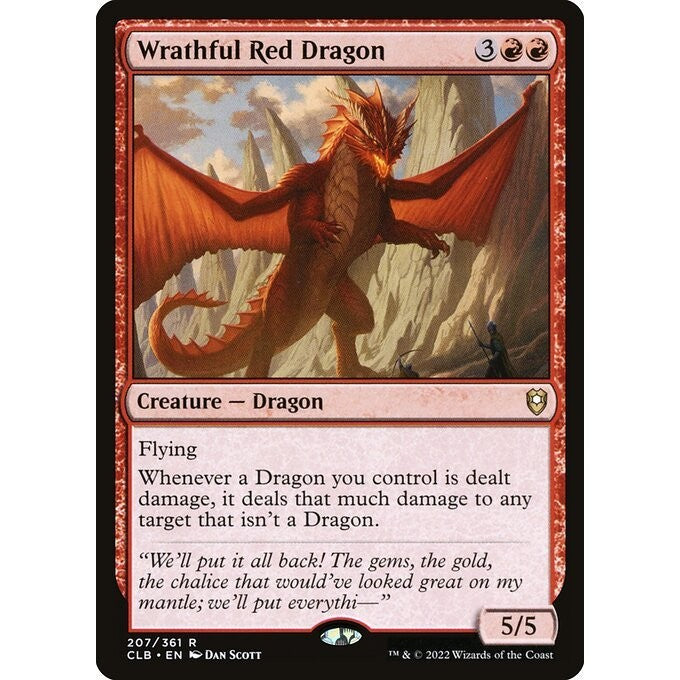 CLB_207 Wrathful Red Dragon MTG Magic: The Gathering: Commander Legends: Baldur's Gate_Rare