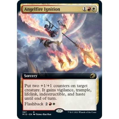 MID_341 Angelfire Ignition *Extended Art Borderless* MTG Magic: The Gathering: Innistrad: Midnight Hunt_Rare