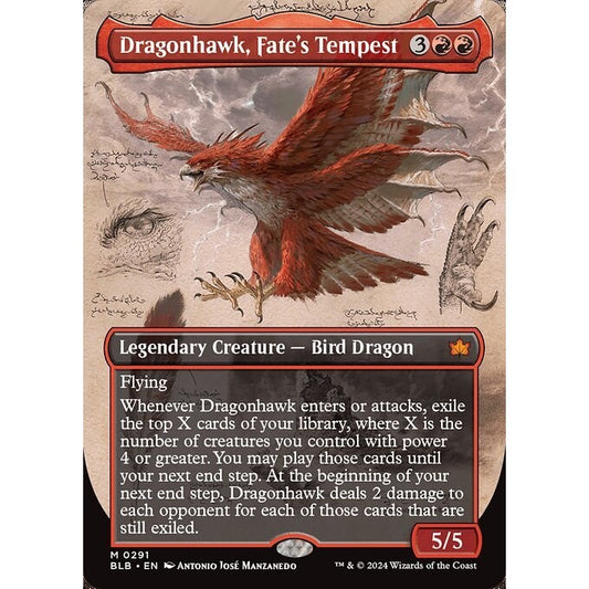 BLB_291 Dragonhawk, Fate's Tempest *Borderless BL* MTG Magic: The Gathering: Bloomburrow_Mythic