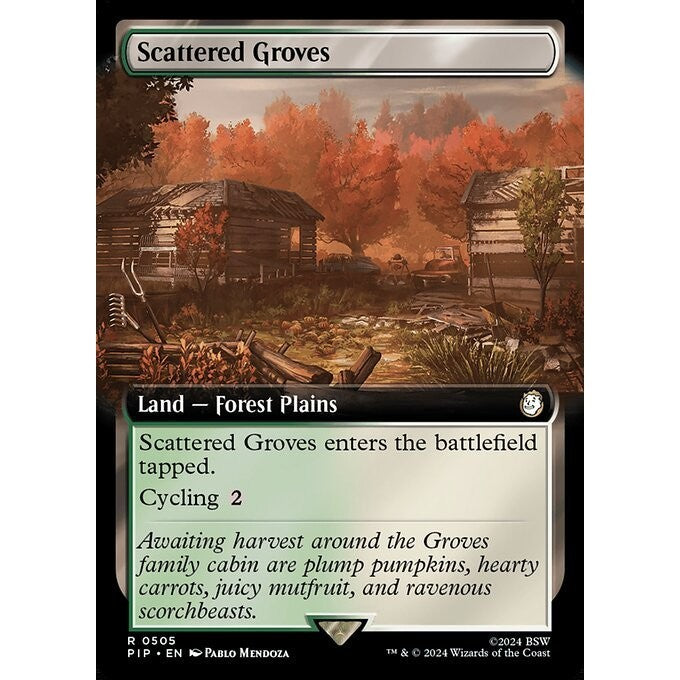PIP_505 Scattered Groves *Extended Art EA* MTG Magic: The Gathering: Fallout_Rare