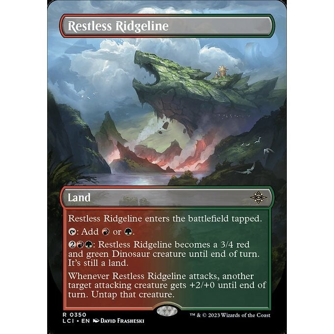 LCI_350 Restless Ridgeline *Borderless Extended EA BL* MTG Magic: The Gathering: Lost Caverns of Ixalan Rare