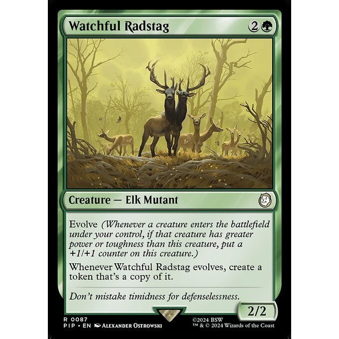 PIP_087 Watchful Radstag MTG Magic: The Gathering: Fallout_Rare