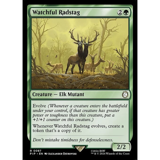 PIP_087 Watchful Radstag MTG Magic: The Gathering: Fallout_Rare