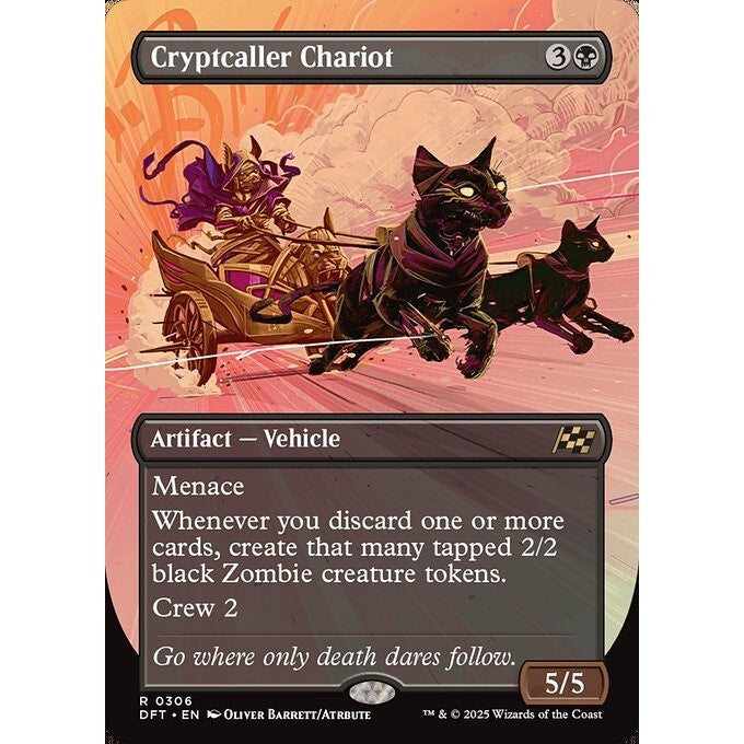 DFT_306 Cryptcaller Chariot **REVVED UP BL Borderless* Aetherdrift* MTG Magic: The Gathering_Rare