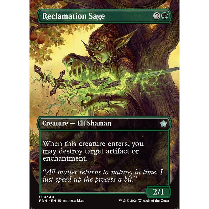 FDN_340 Reclamation Sage *Borderless BL* MTG Magic: The Gathering: Foundations_Uncommon