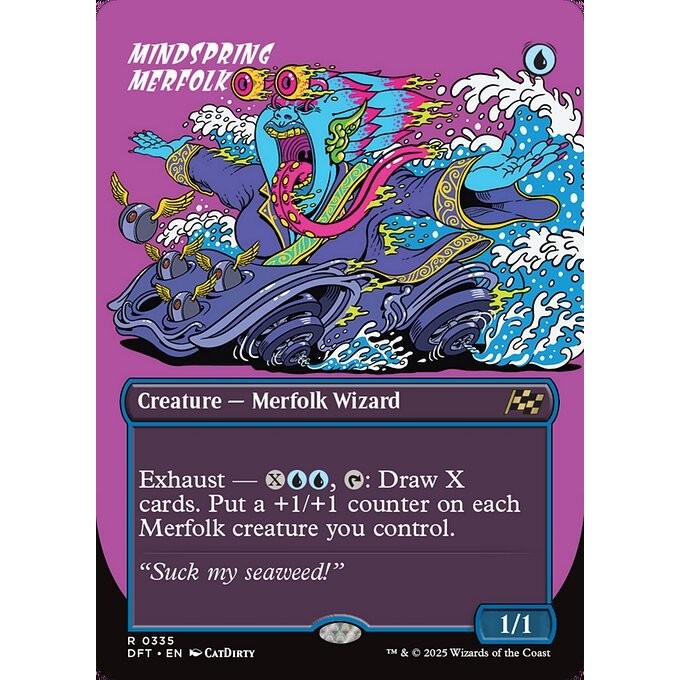 DFT_335 Mindspring Merfolk **RUDE RIDERS BL Borderless* Aetherdrift * MTG Magic: The Gathering_Rare