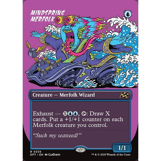DFT_335 Mindspring Merfolk **RUDE RIDERS BL Borderless* Aetherdrift * MTG Magic: The Gathering_Rare