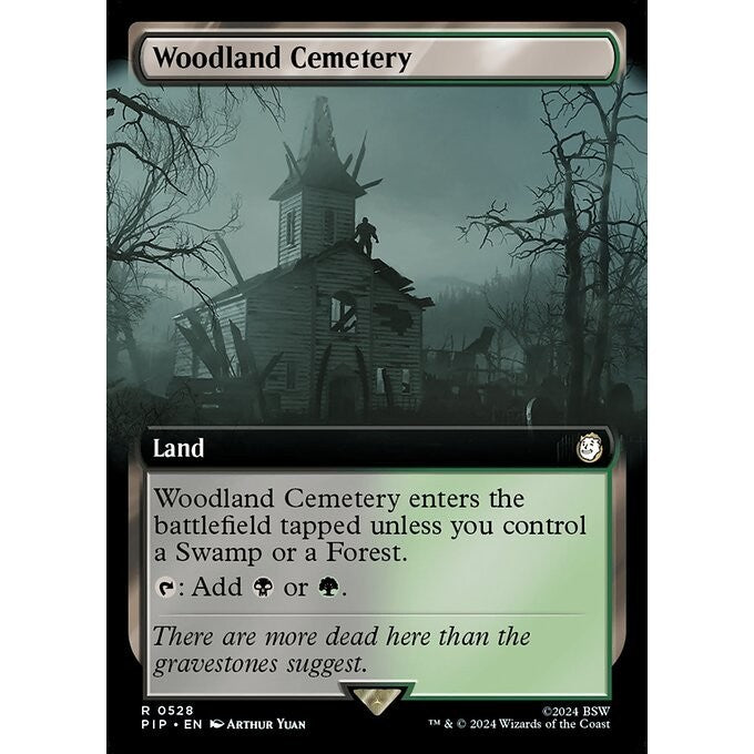 PIP_528 Woodland Cemetery *Extended Art EA* MTG Magic: The Gathering: Fallout_Rare