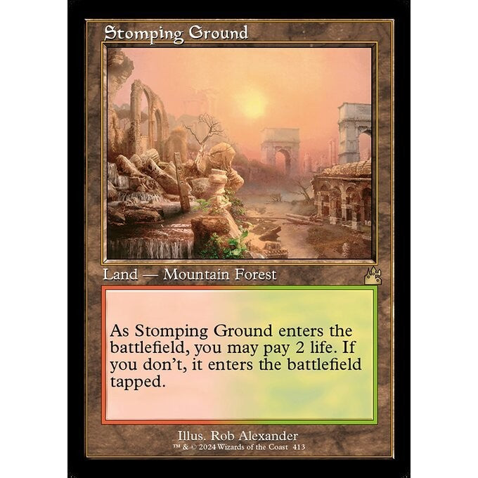 RVR_413 Stomping Ground Retro Frame MTG Magic: The Gathering: Ravnica Remastered Rare