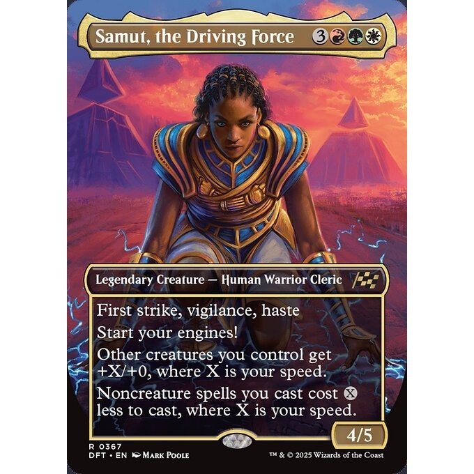 DFT_367 Samut, the Driving Force **Borderless BL* Aetherdrift* MTG Magic: The Gathering_Rare
