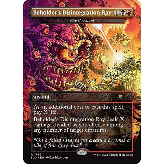 SLD_1796 Beholder's Disintegration Ray // Fire Covenant MTG Magic: The Gathering: Secret Lair: D&D Beholder II_Rare