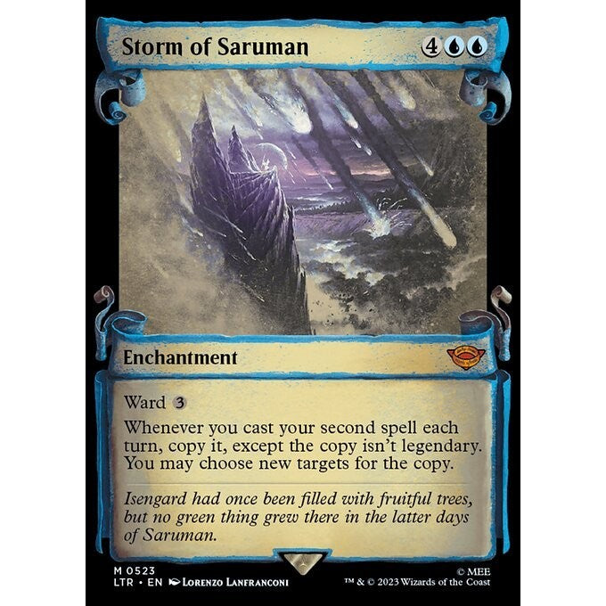 LTR_523 Storm of Saruman MTG Magic: The Gathering: Lord of the Rings Scroll Frame Mythical