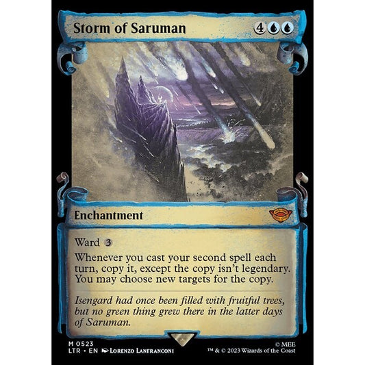 LTR_523 Storm of Saruman MTG Magic: The Gathering: Lord of the Rings Scroll Frame Mythical