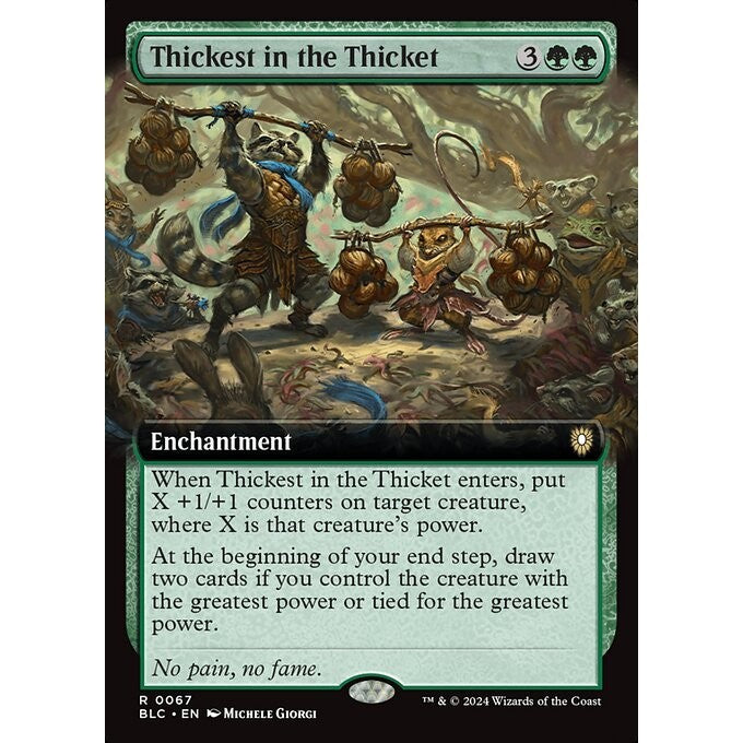BLC_067 Thickest in the Thicket *Extended Art* MTG Magic: The Gathering: Bloomburrow Commander_Rare