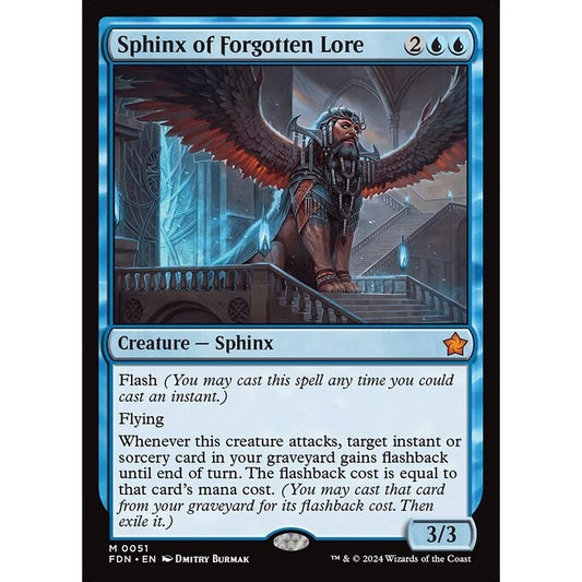 FDN_051 Sphinx of Forgotten Lore MTG Magic: The Gathering: Foundations_Mythic