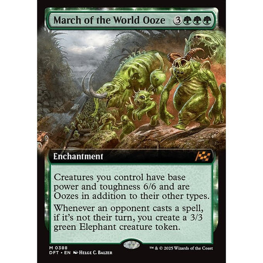 DFT_388 March of the World Ooze **Extended Art EA* Aetherdrift* MTG Magic: The Gathering_Mythic