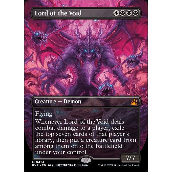 RVR_424 Lord of the Void Borderless Anime MTG Magic: The Gathering: Ravnica Remastered Mythical
