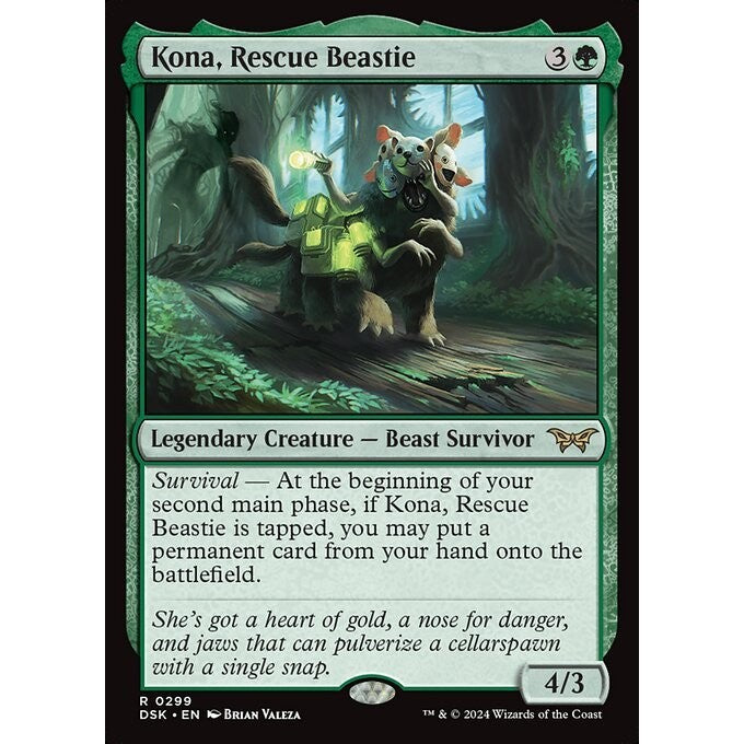 DSK_299 Kona, Rescue Beastie *Lurking Evil Variant* MTG Magic: The Gathering: Duskmourn_Rare