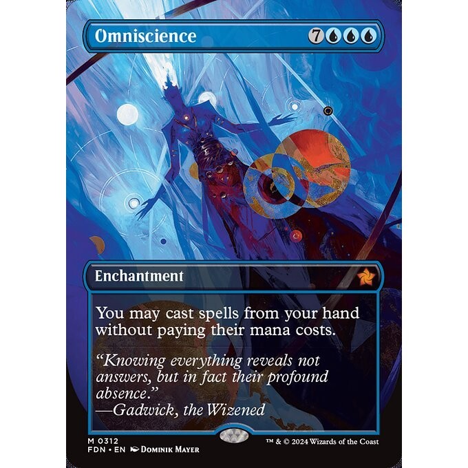 FDN_312 Omniscience *Borderless BL* MTG Magic: The Gathering: Foundations_Mythic