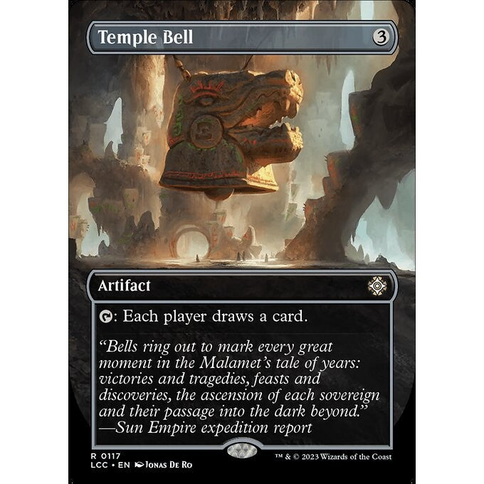 LCC_117 Temple Bell *Borderless Box Topper* MTG Magic: The Gathering: Lost Caverns of Ixalan: Commander Rare