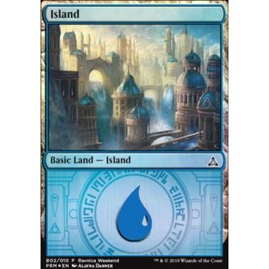 B02_010 Island (Ravnica Weekend - B02 Foil): Promotional MTG Magic: The Gathering