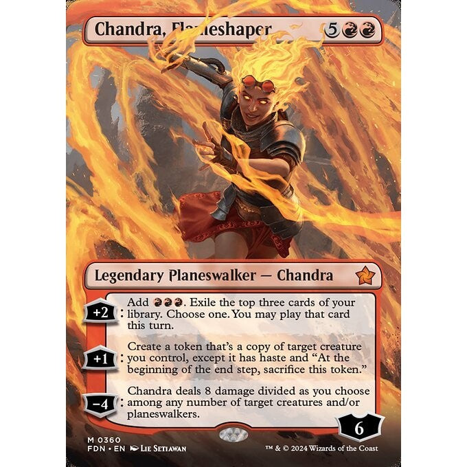 FDN_360 Chandra, Flameshaper *Borderless BL* MTG Magic: The Gathering: Foundations_Mythic