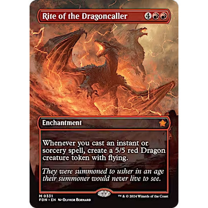 FDN_331 Rite of the Dragoncaller *Borderless BL* MTG Magic: The Gathering: Foundations_Mythic