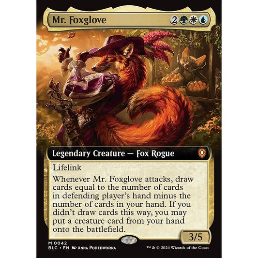 BLC_042 Mr. Foxglove *Extended Art* MTG Magic: The Gathering: Bloomburrow Commander_Mythic