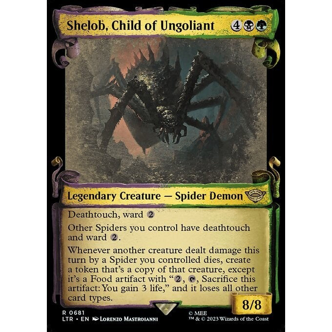 LTR_681 Shelob, Child of Ungoliant MTG Magic: The Gathering: Lord of the Rings Scroll Frame Rare