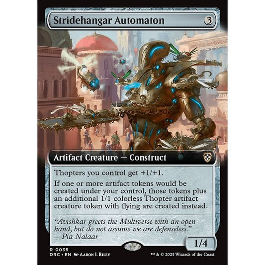 DRC_035 Stridehangar Automaton *Extended Art EA Aetherdrift Commander* MTG Magic: The Gathering_Rare