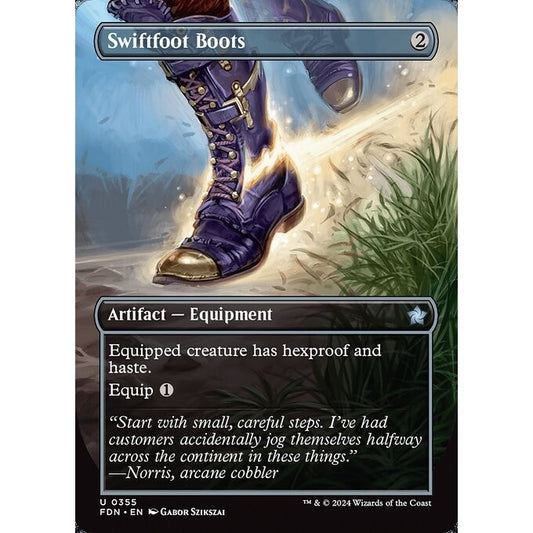 FDN_355 Swiftfoot Boots *Borderless BL* MTG Magic: The Gathering: Foundations_Uncommon