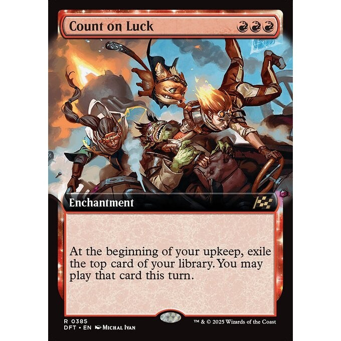 DFT_385 Count on Luck **Extended Art EA* Aetherdrift* MTG Magic: The Gathering_Rare