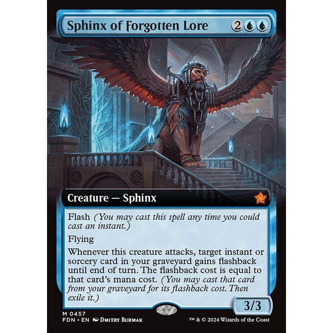 FDN_457 Sphinx of Forgotten Lore *Extended Art EA* MTG Magic: The Gathering: Foundations_Mythic