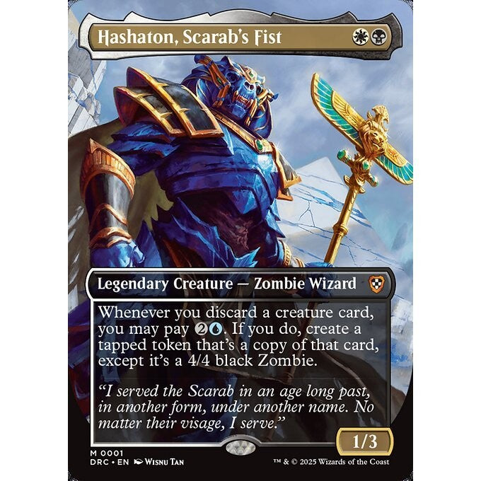 DRC_001 Hashaton, Scarab's Fist *Commander - Extended Art EA Aetherdrift* MTG Magic: The Gathering_Mythic