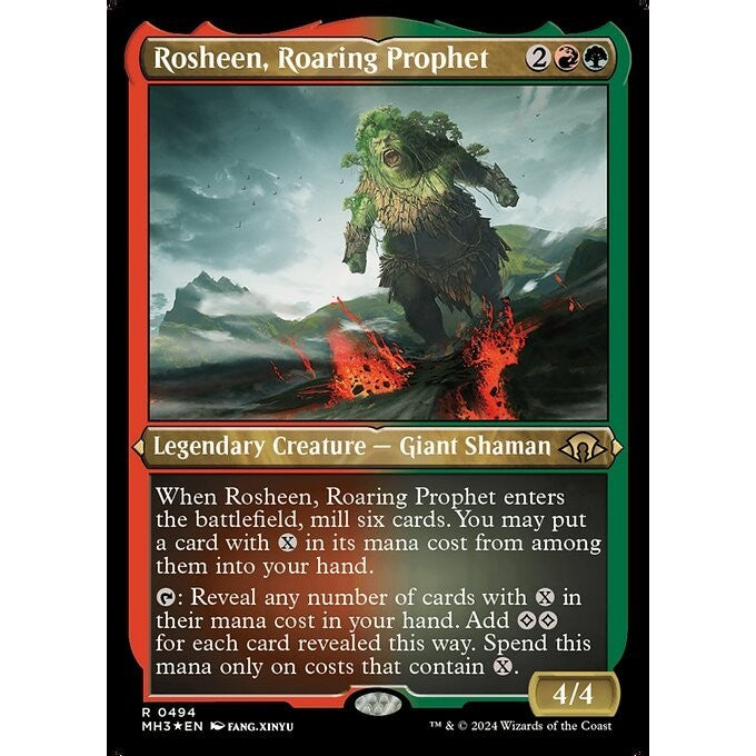 MH3_494 Rosheen, Roaring Prophet *Etched Foil* MTG Magic: The Gathering: Modern Horizons 3_Rare