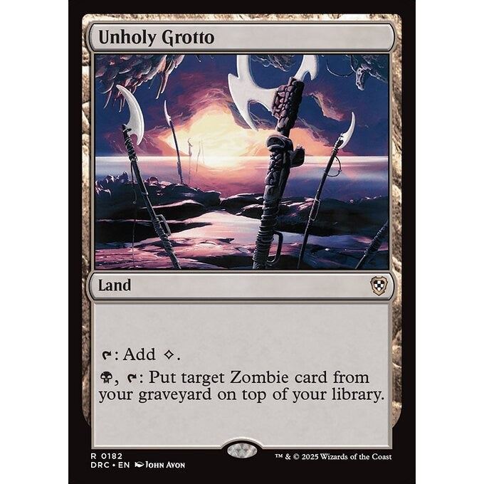 DRC_182 Unholy Grotto *Aetherdrift Commander* MTG Magic: The Gathering_Rare