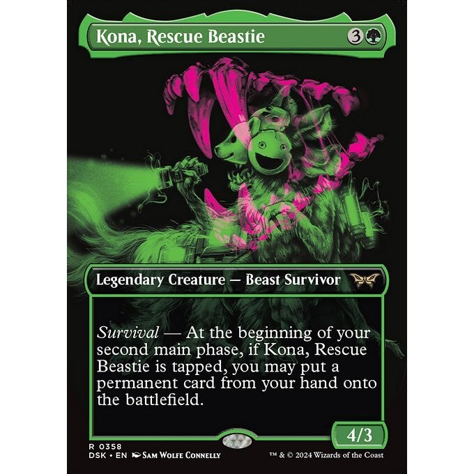 DSK_358 Kona, Rescue Beastie *Double Exposure Variant* MTG Magic: The Gathering: Duskmourn_Rare