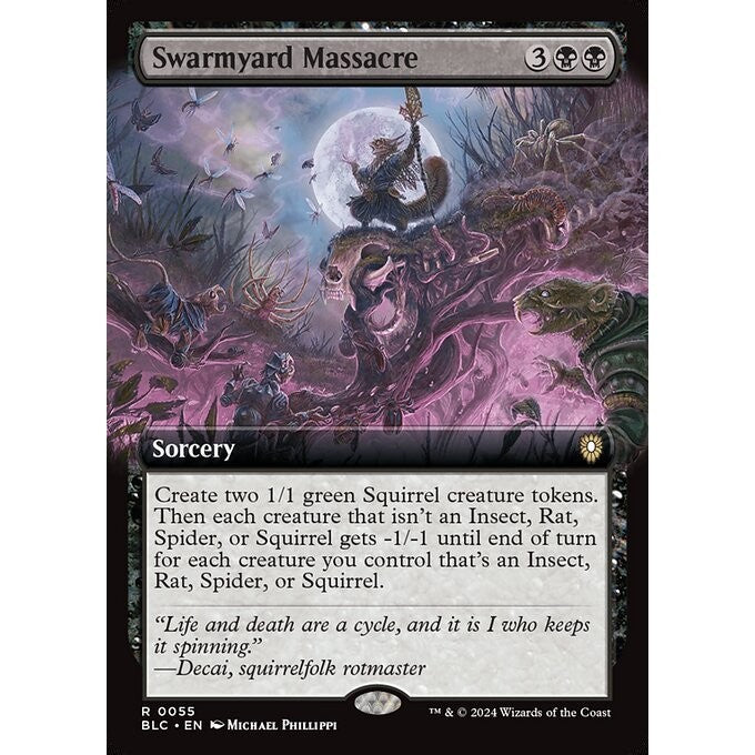BLC_055 Swarmyard Massacre *Extended Art* MTG Magic: The Gathering: Bloomburrow Commander_Rare