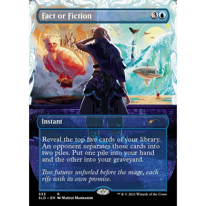 SLD_333 Fact or Fiction *Full Art EA* MTG Magic: The Gathering: Secret Lair: Far Out, Man_Rare