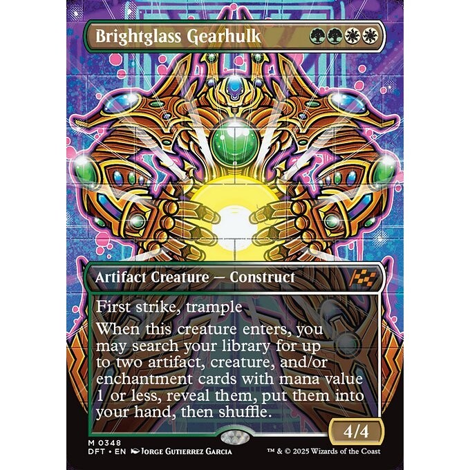 DFT_348 Brightglass Gearhulk **GRAFFITI GIANTS BL Borderless* Aetherdrift * MTG Magic: The Gathering_Mythic