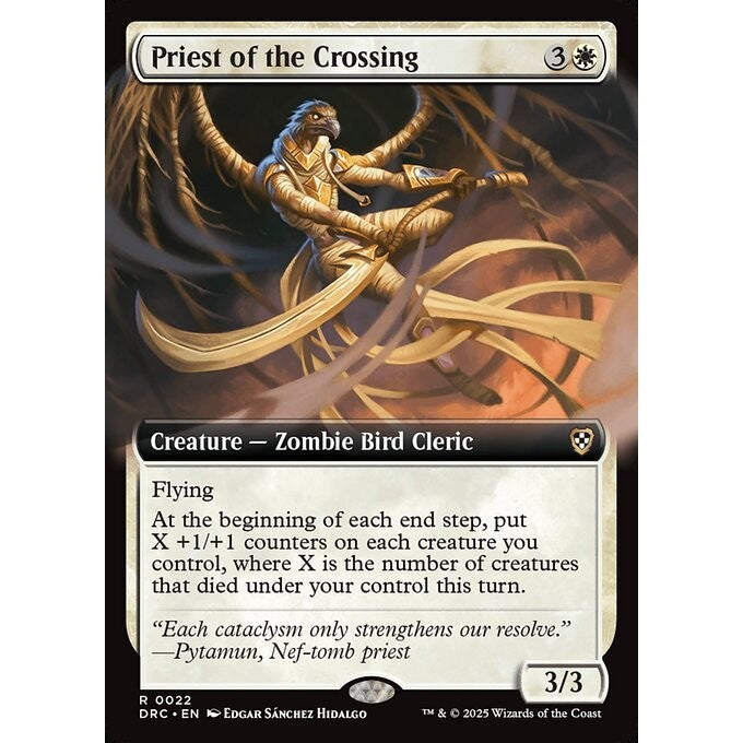 DRC_022 Priest of the Crossing *Extended Art EA Aetherdrift Commander* MTG Magic: The Gathering_Rare