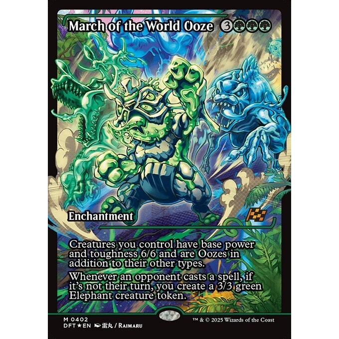 DFT_402 March of the World Ooze **Japanese Showcase* Aetherdrift* MTG Magic: The Gathering_Mythic