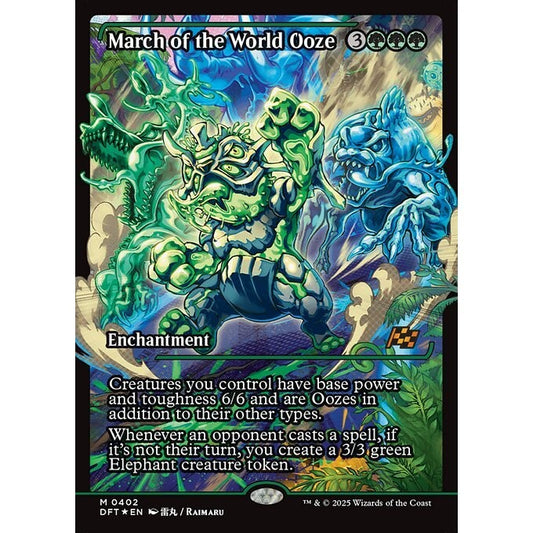 DFT_402 March of the World Ooze **Japanese Showcase* Aetherdrift* MTG Magic: The Gathering_Mythic