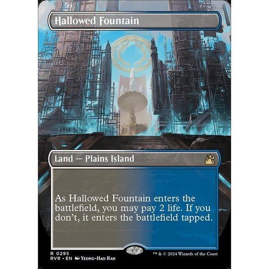 RVR_295 Hallowed Fountain Borderless Shockland MTG Magic: The Gathering: Ravnica Remastered Rare