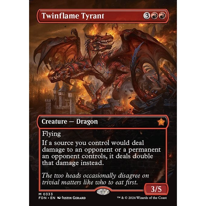 FDN_333 Twinflame Tyrant *Borderless BL* MTG Magic: The Gathering: Foundations_Mythic